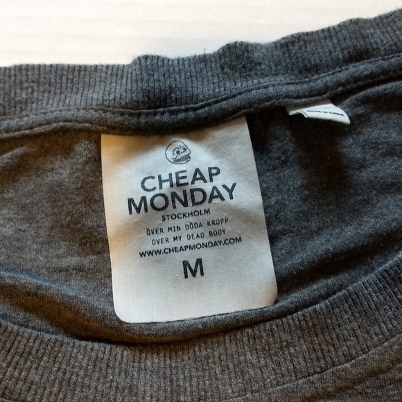 Cheap Monday soft Gray mid waist t-shirt sz M - Picture 2 of 5